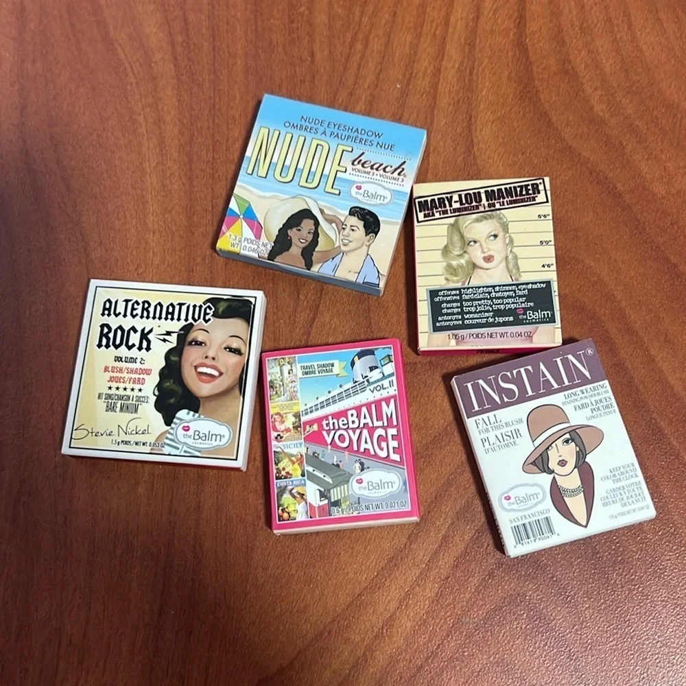 The Balm eye shadow blush highlighter mixture samples sizes 5 piece